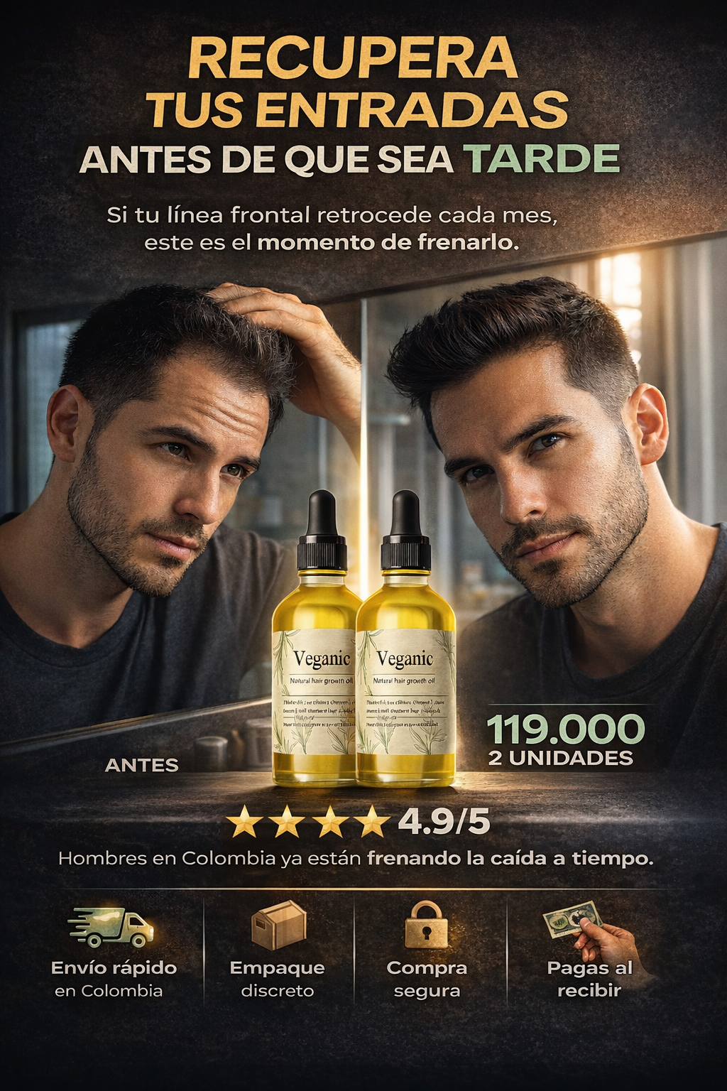 VEGANIC: Activador Capilar Para Entradas | Recupera Tu Línea Frontal Antes de Que Sea Tarde