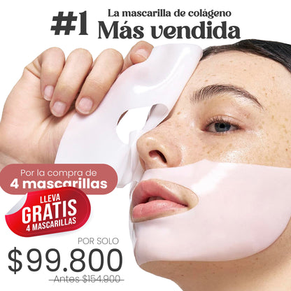 Mascarilla de Colágeno Lucent x4 | Reafirma y tonifica tu piel