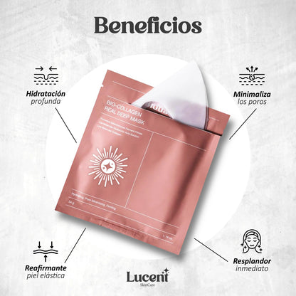 Mascarilla de Colágeno Lucent x4 | Reafirma y tonifica tu piel