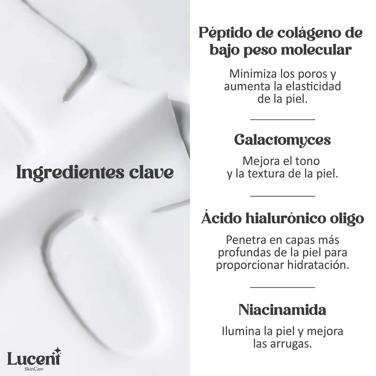 Mascarilla de Colágeno Lucent x4 | Reafirma y tonifica tu piel
