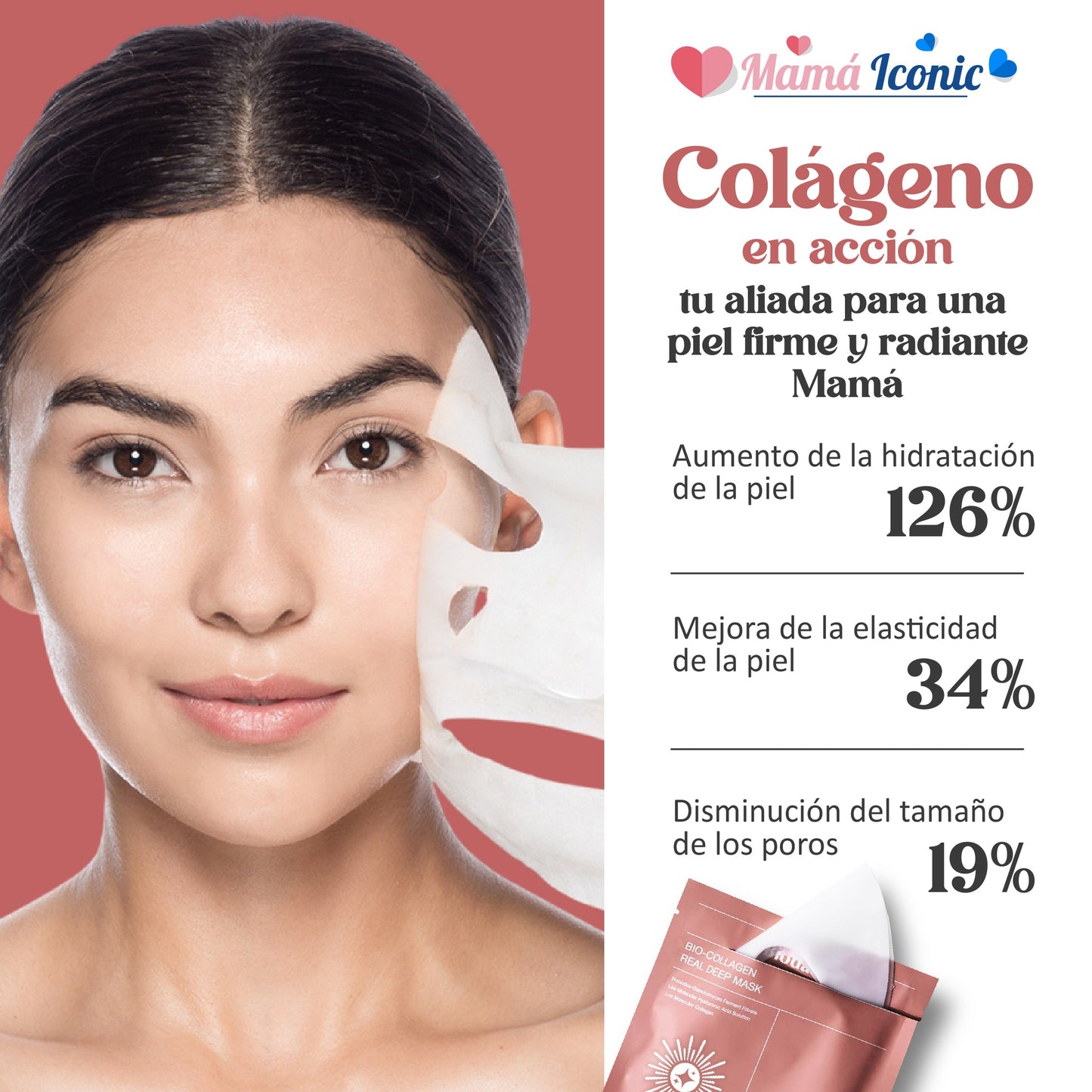 Mascarilla de Colágeno Lucent x4 | Reafirma y tonifica tu piel